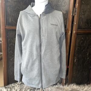 Marmot Light weight Gray Full Zip‎ Hooded Sweater Jacket men's Size M